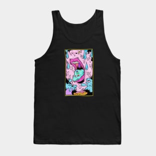 dripping mouth blue pink illustration Tank Top